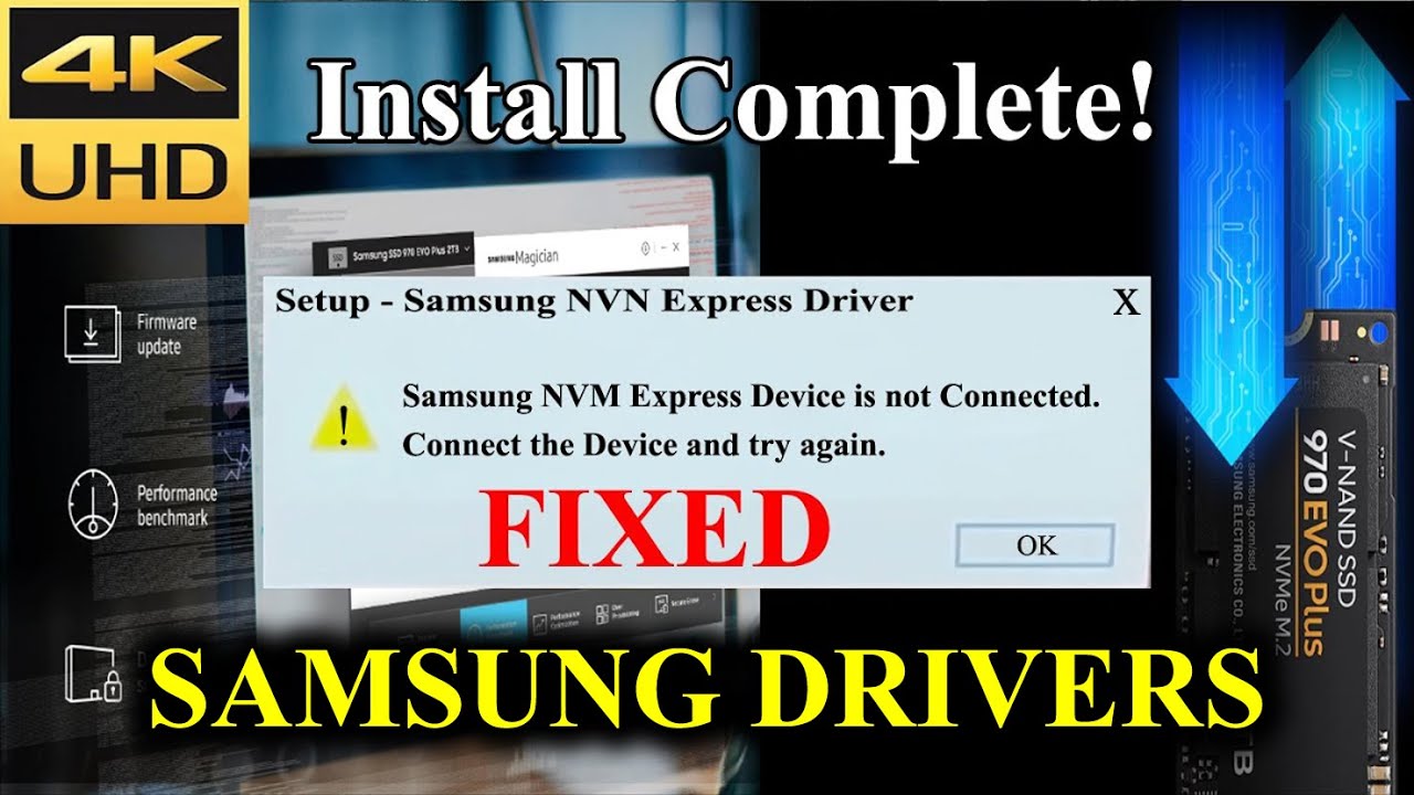 Устройство Samsung NVM Express не подключено. Драйвер Samsung NVMME не устанавливается или не обн...