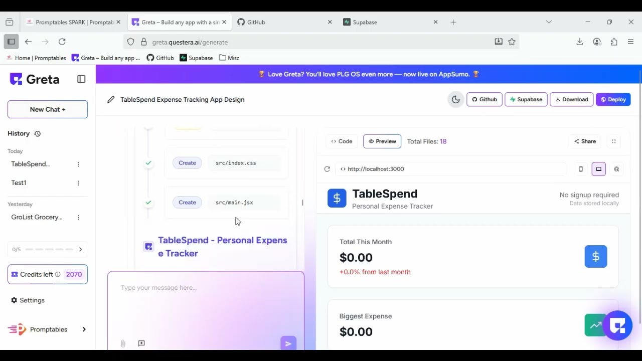 Build a Free Expense Tracker App in Under 10 Minutes with AI (Promptables + Greta)