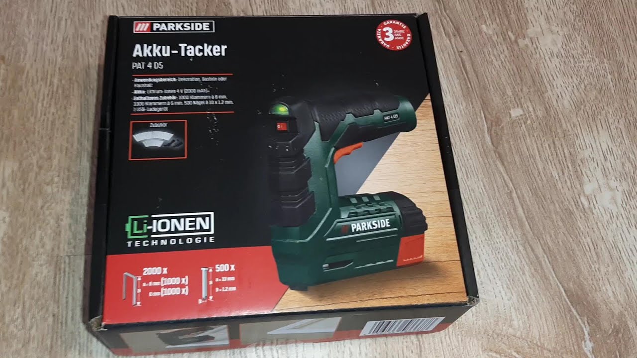 Unboxing and Testing PARKSIDE AKKU TACKER PAT 4 DS