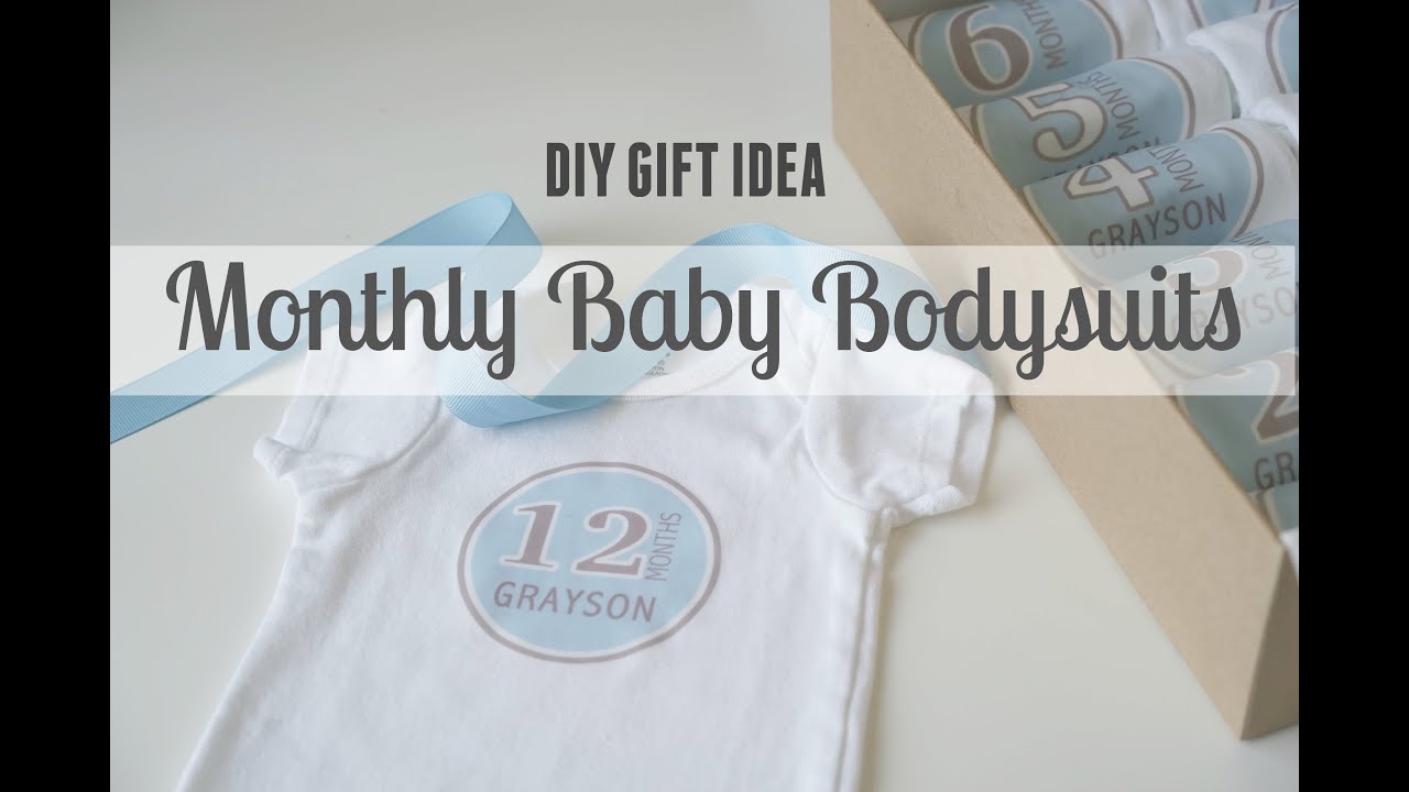 Baby Shower Gift Idea | Monthly Baby Bodysuits | Free Printable | Update