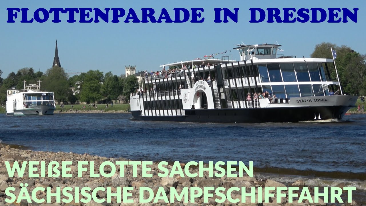 Traditionelle FLOTTENPARADE in Dresden - Saisonstart auf der Elbe am 1. Mai 2024
