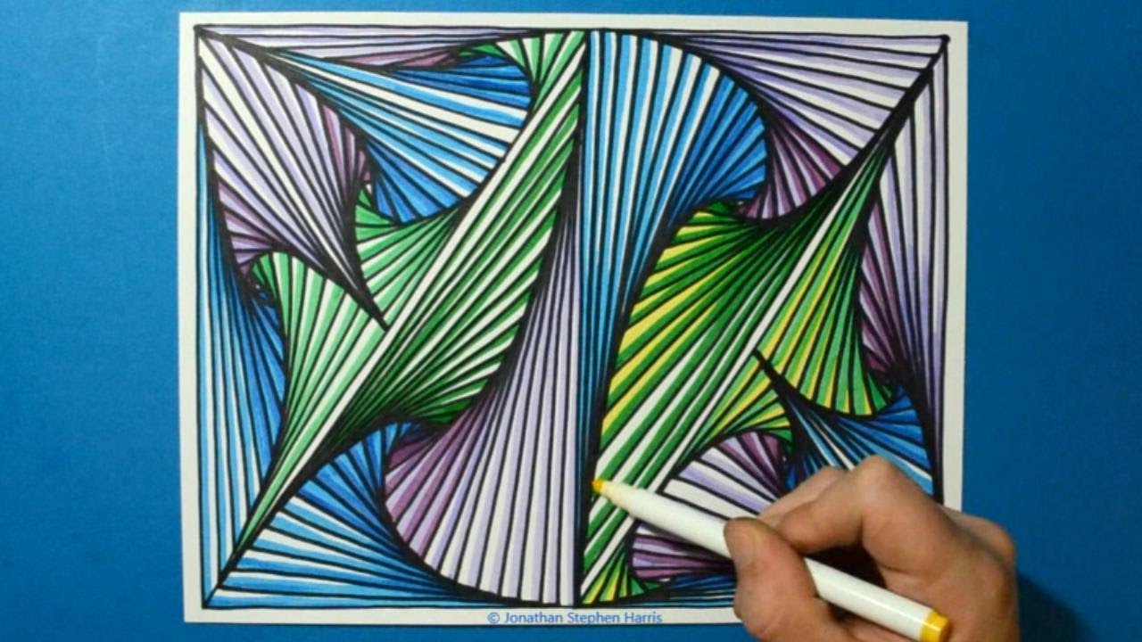 Colorful Drawing #2 / Majestic 3D Spiral Pattern / Relaxing Line Illusion / Color Art Therapy