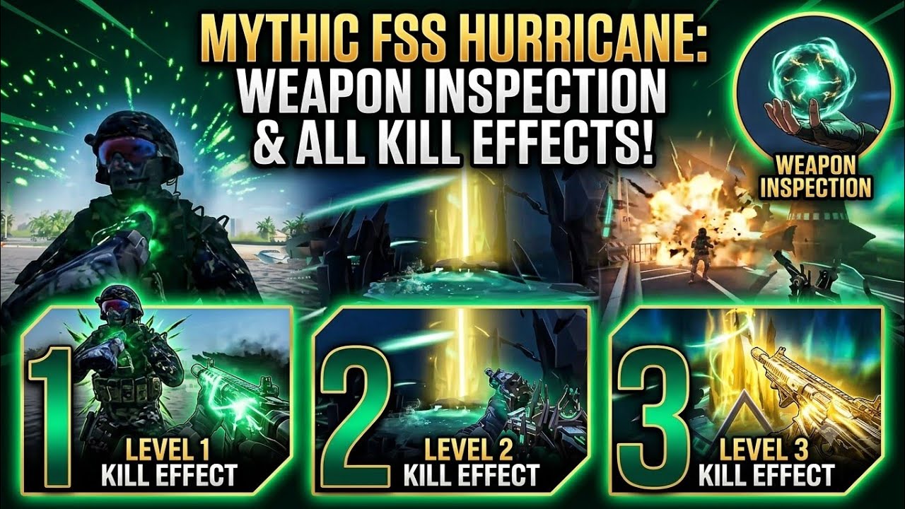 Weapon Inspection and kill effect for level 1, 2 & 3 for Mythic FSS Hurricane #CODMobile