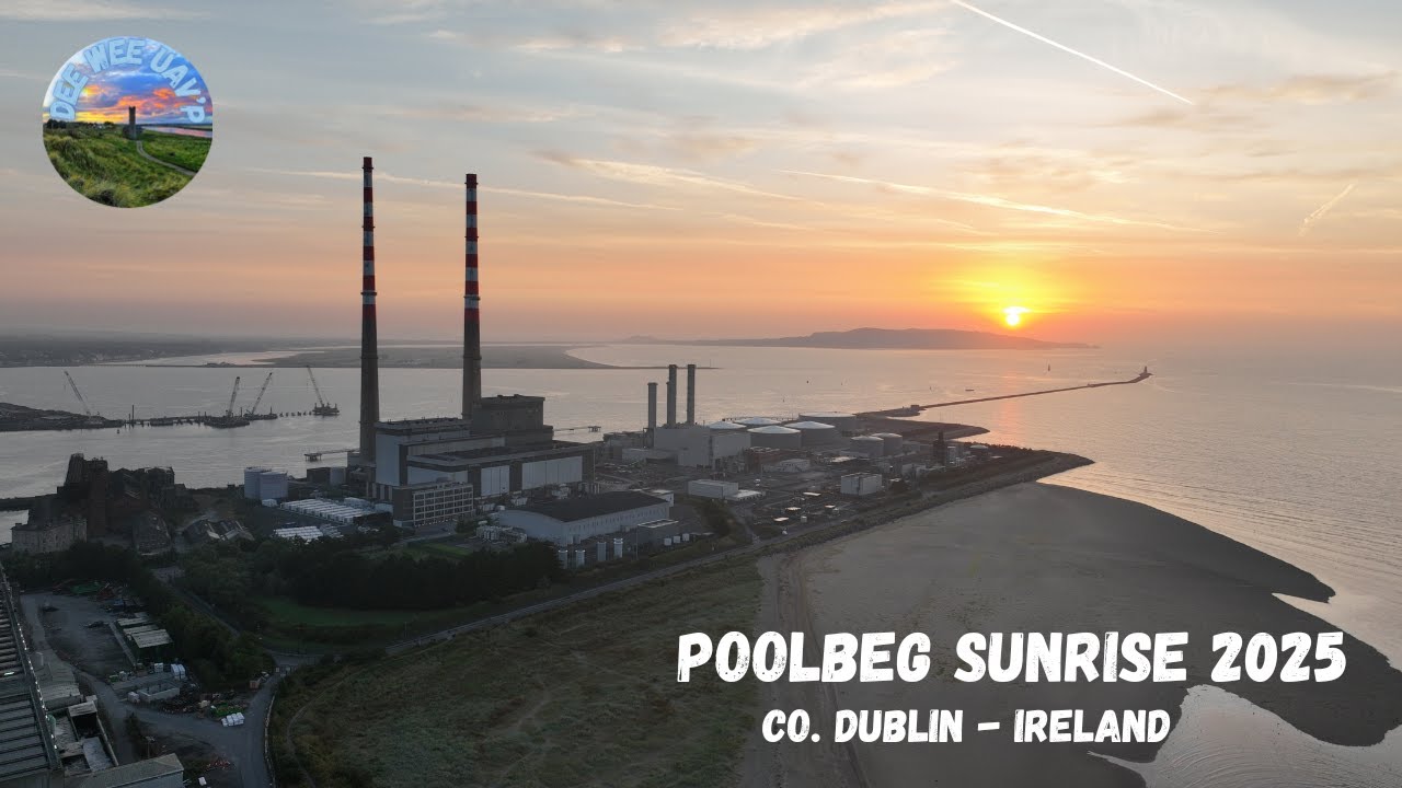 Poolbeg Sunrise 2025 | Co. Dublin | Ireland 4K #poolbegchimneys #dublinireland #sunrise #lighthouse