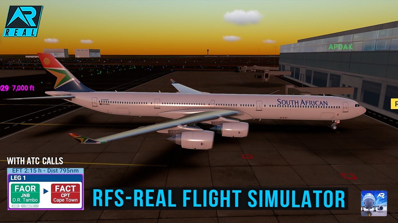 RFS — Real Flight Simulator — Йоханнесбург — Кейптаун | Полный полёт | Airbus A340-600 | FULLHD |...