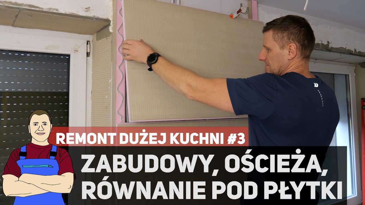 Zabudowa rur, r&oacute;wnanie płytami - Remont DUŻEJ kuchni #3