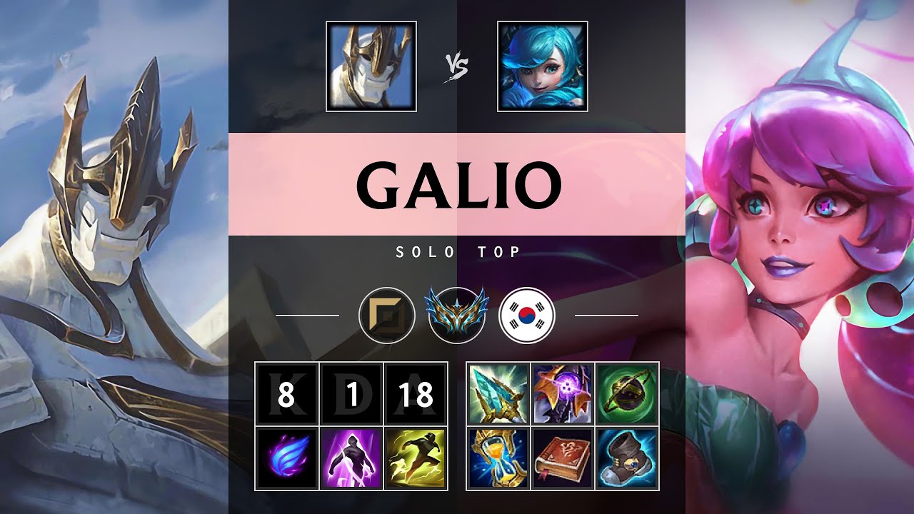 Galio Top vs Gwen - KR Challenger Patch 25.14