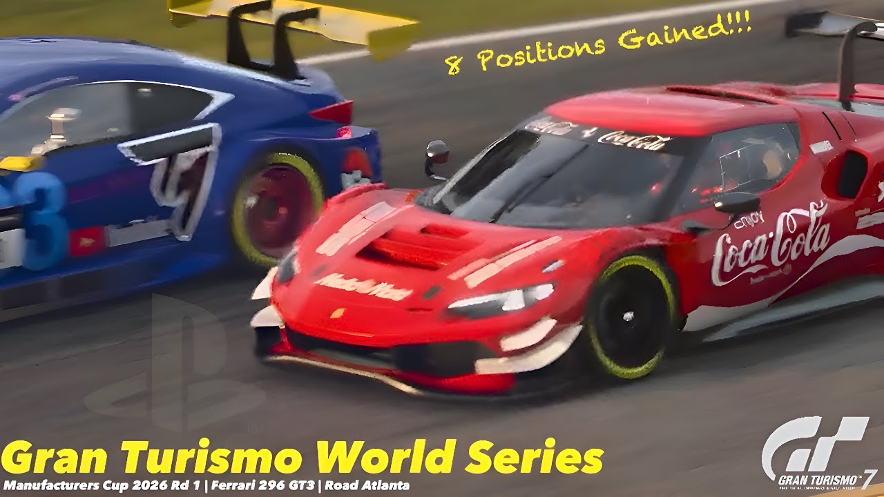 GT7 Manufacturers Cup 2026 Ferrari 296 GT3 Road Atlanta In the Coca-Cola Ferrari 8 Positions Gained