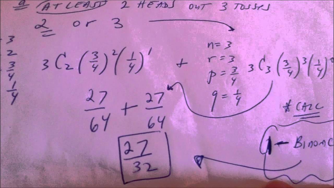 Topic 4 #6-7  Trial Probability Exact, At Least & At Most Case