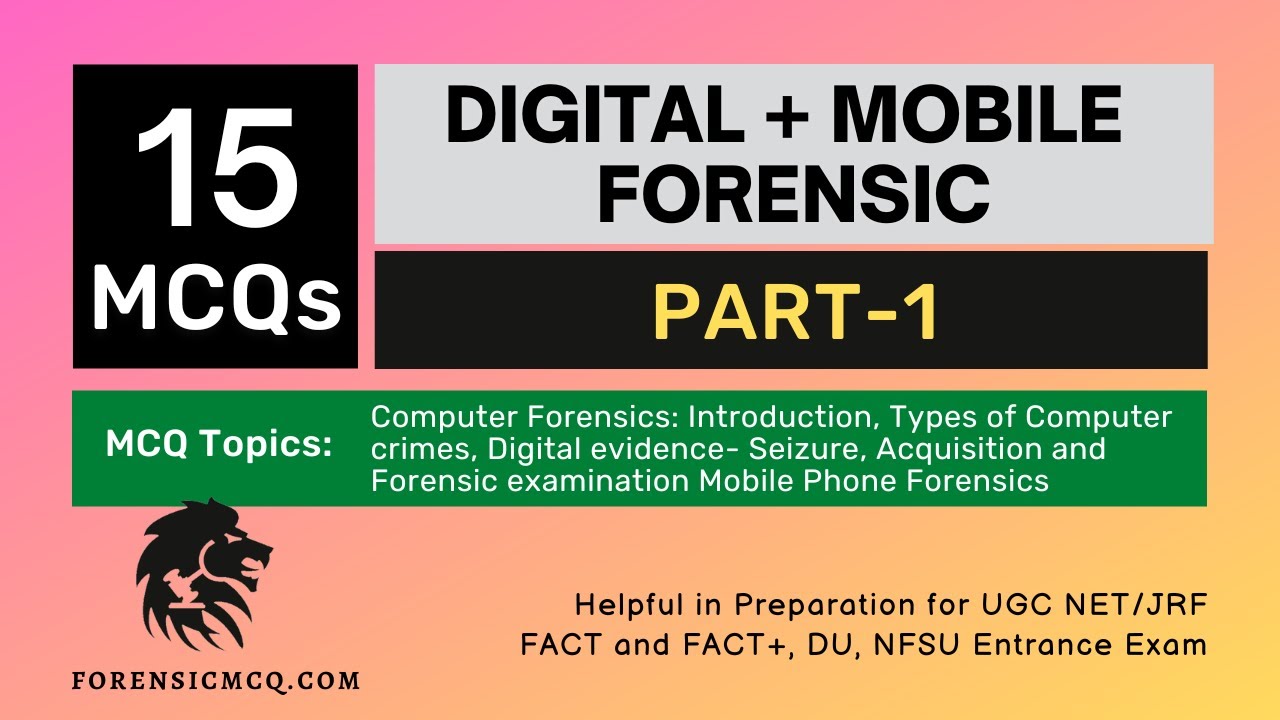 Computer and Mobile Forensic MCQs Part 1 | Digital Forensic Questions With Answer for NTA UGC NET