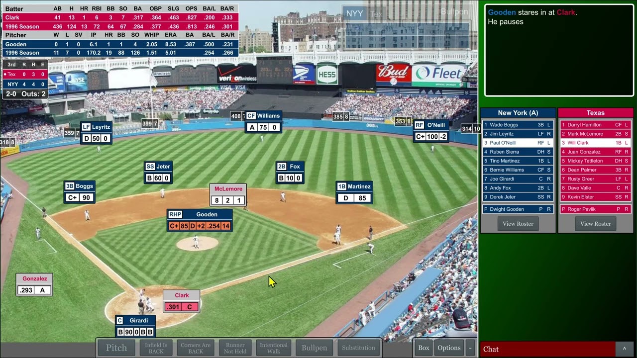 Dynasty League Baseball 1996 Yankees (1-7) vs Texas