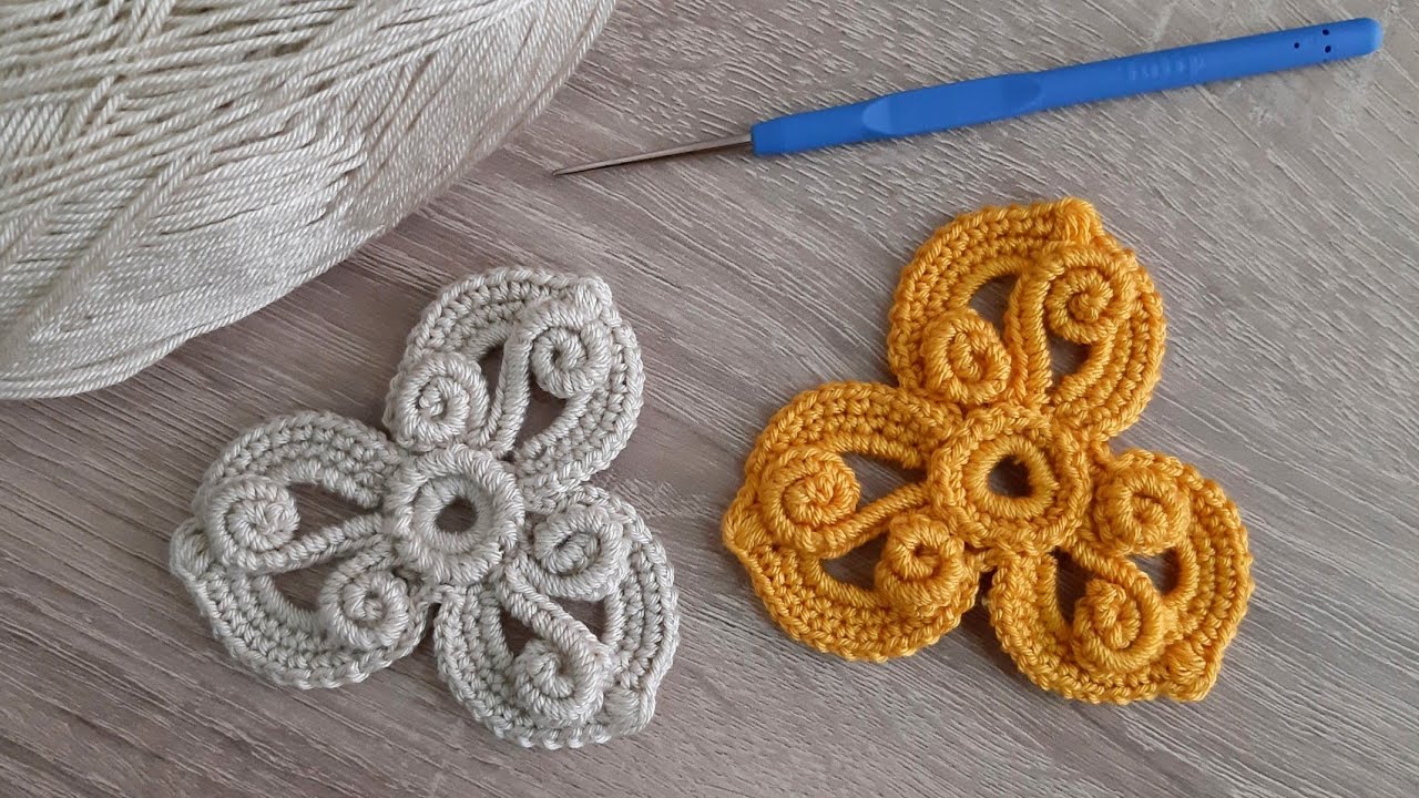 tığ işi 3D çiçek nasıl yapılır / örgü çiçek modelleri  #örgümodelleri