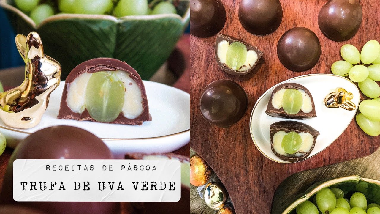 TRUFA DE UVA VERDE COM BRIGADEIRO DE LEITE NINHO! | ESPECIAL DE PÁSCOA | LUCAS ALENCAR Receita 71