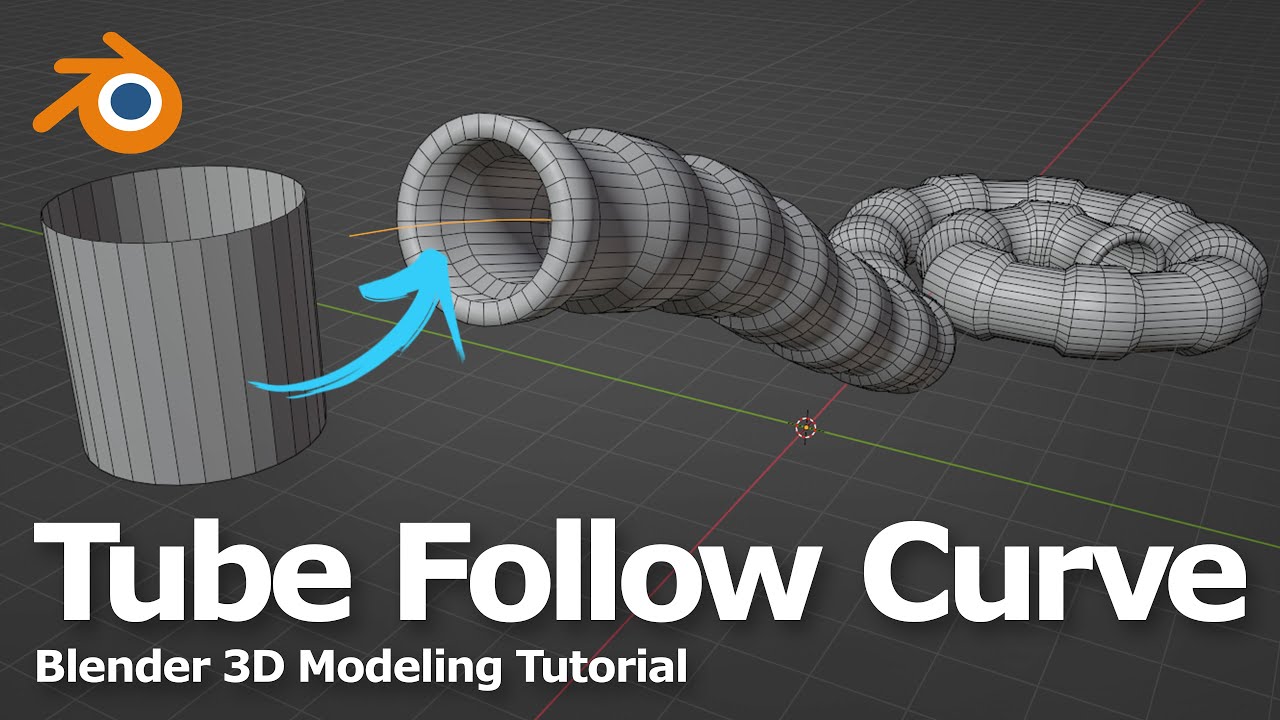 How to make a tube along curve in Blender | 3D Modeling from Cylinder