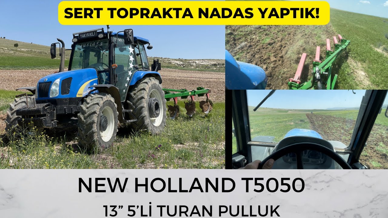 Toprak Resmen Beton Olmuş! // New Holland T5050 // 13” 5’Li Turan Pulluk // ZENGİN TARIM