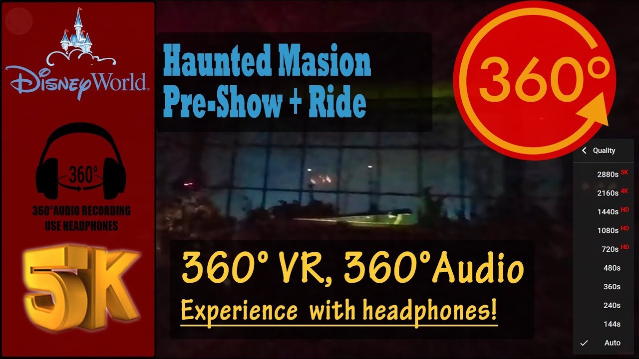 Haunted Mansion Immersive VR Full Ride POV Experience - Magic Kingdom [5K 360°, 360° Audio]