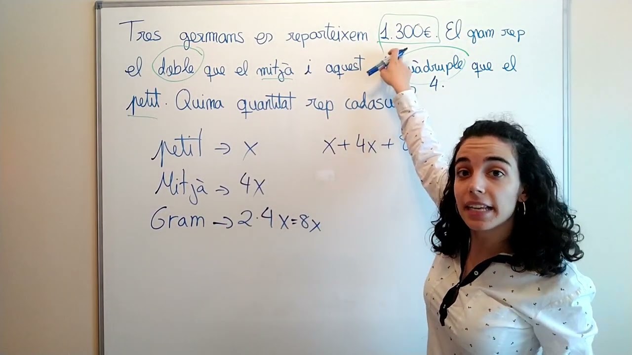 Problema sobre equacions. Problema 3. Nivell ESO.