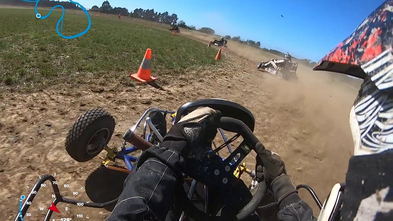 Christchurch Grass Kart Racing - March - CRF450R - 450cc go kart - 10th to 2nd