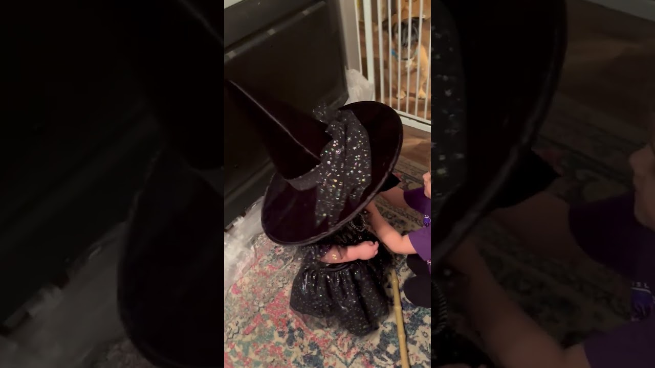 Precious Girl Dressed in a Witch Costume Mispronounces the Word
