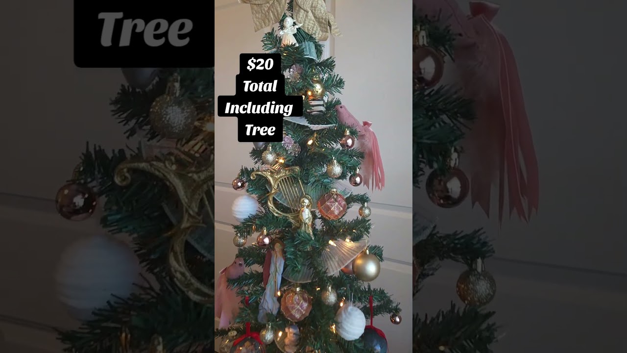 $5 Christmas Tree from Five Below w/ Thrifted, Clearance, Dollar Tree & Old Cheap Walmart Ornaments