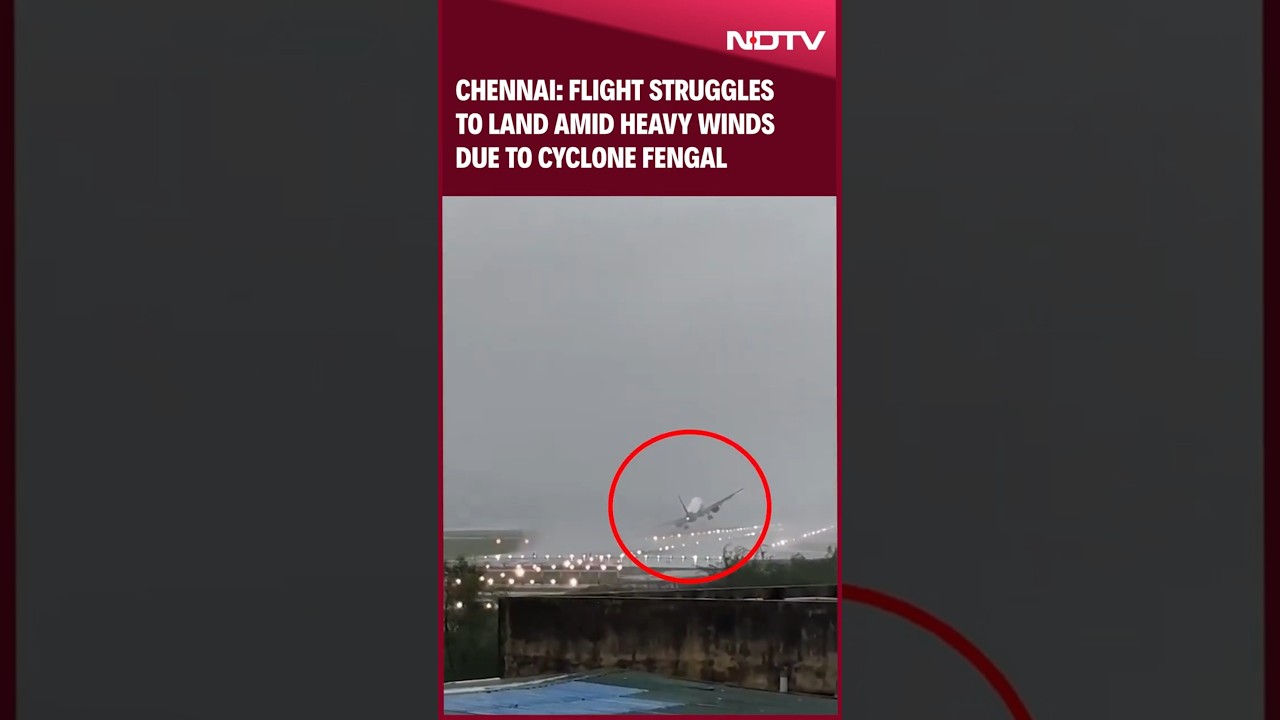 Chennai: Flight Struggles To Land Amid Heavy Winds Due To Cyclone Fengal