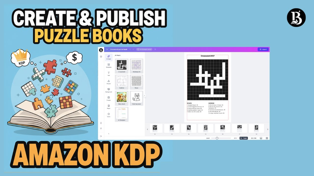 How to create activity books for Amazon KDP -  Crosswords Puzzle book (with BooksGenie.ai)