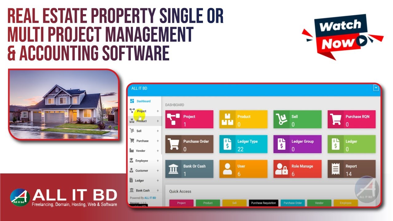 Real Estate Property Single or Multi Project Management & Accounting Software