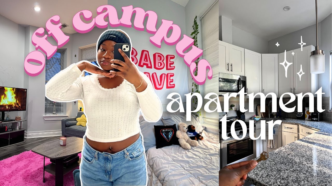 off campus apartment tour *2023* (modern & pinterest inspired 🪴🧘🏾‍♀️)