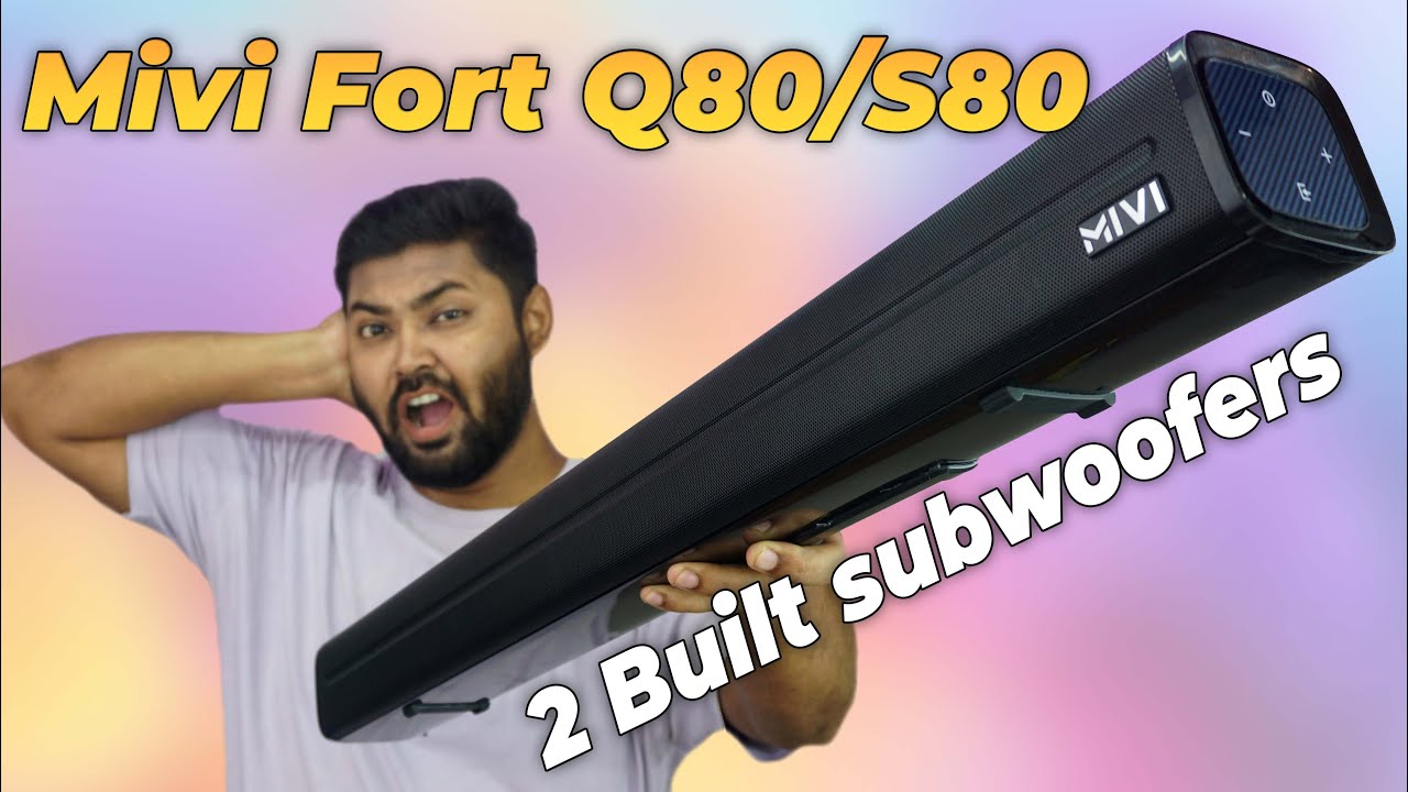 Mivi Fort Q80/S80 Soundbar | 2.2 Channel Sound bar with 2 in-Built subwoofers