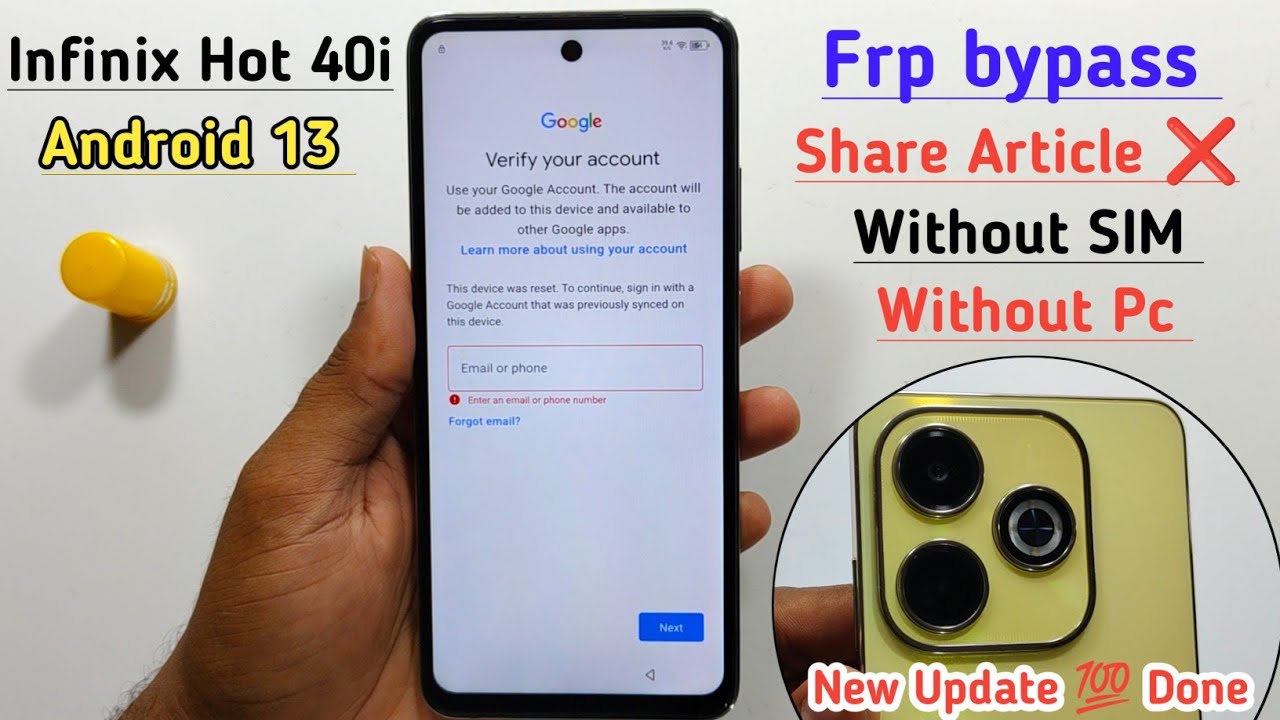 Infinix Hot 40i Frp Bypass || Infinix Hot 40i X6528 Google Account Remove Android 13 || Without PC 