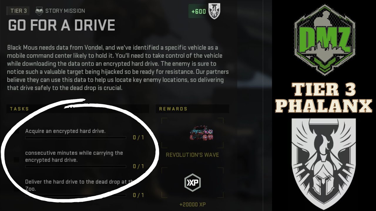 Go For a Drive (SOLO) Tier 3 Phalanx Story Mission DMZ Warzone 2.0