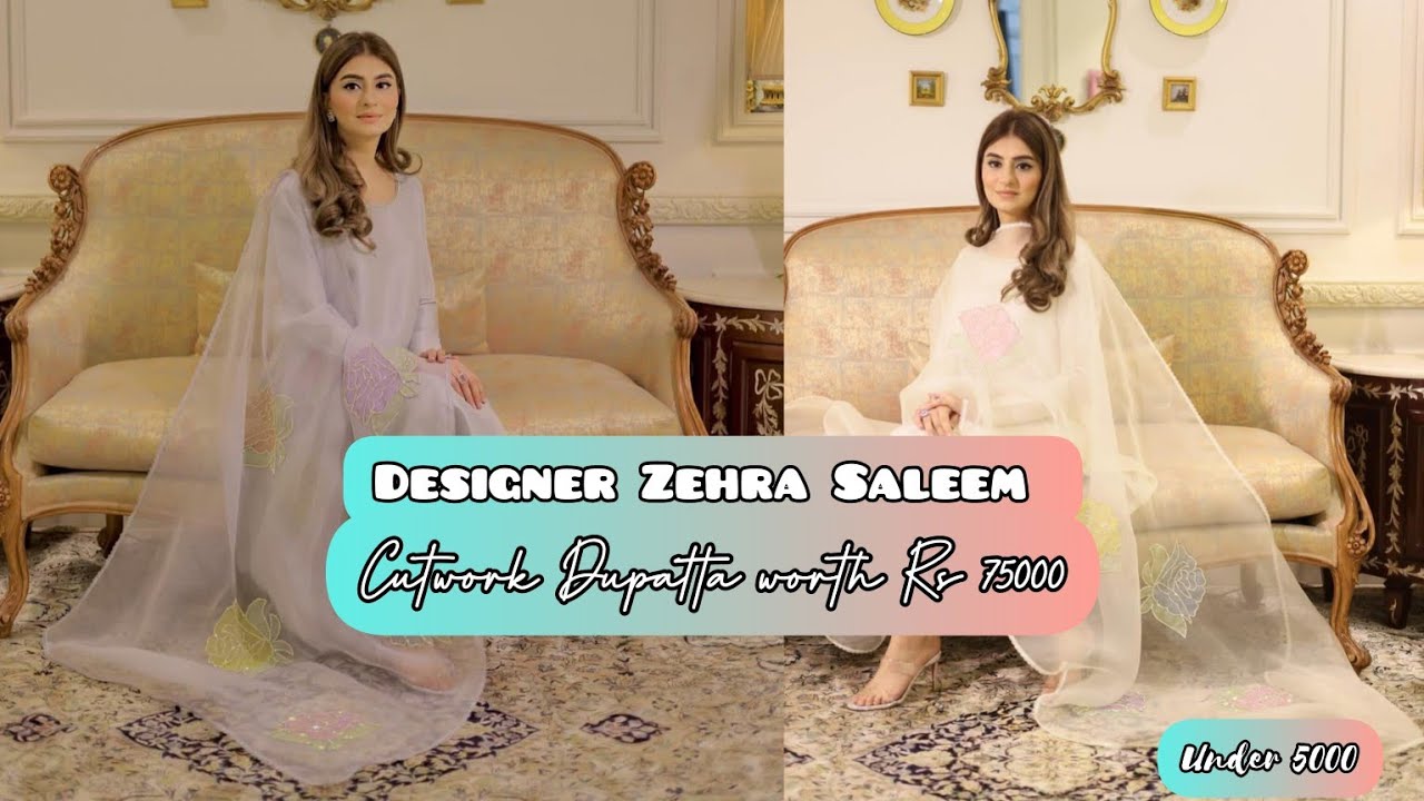 How to make a Cutwork Designer Dupatta at home worth Rs: 75k | Dress under 5k 👗 #diy #trending