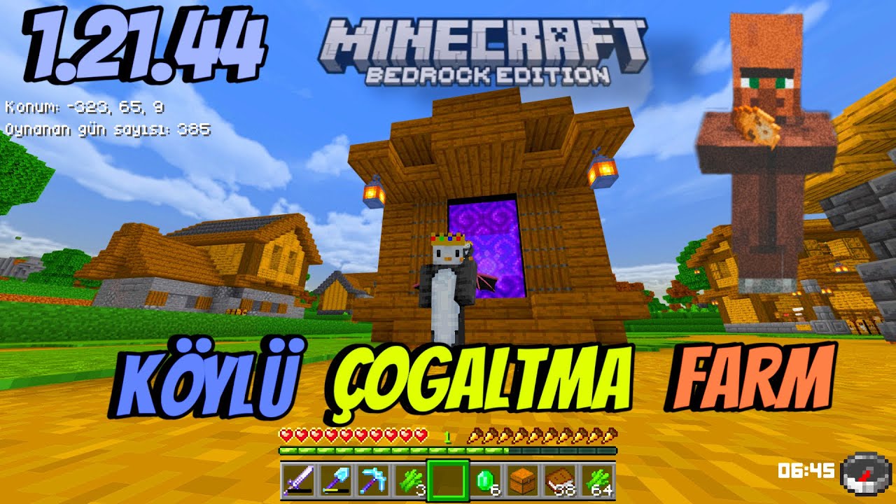 MINECRAFT BEDROCK KÖYLÜ ÇOGALTMA FARM NASIL YAPILIR