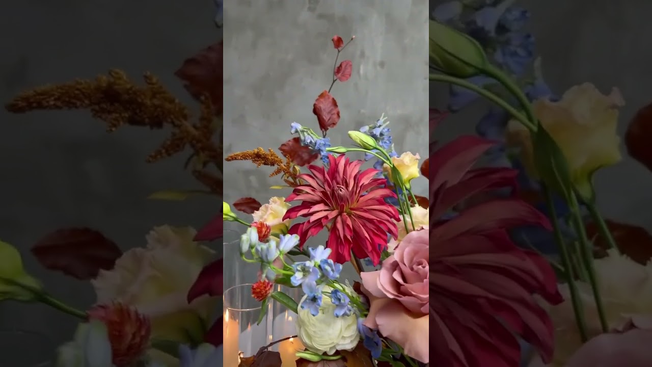 Arrangement for Thanksgiving dinner #thanksgiving #flowers #florist #flowerarrangement #flowerdesign