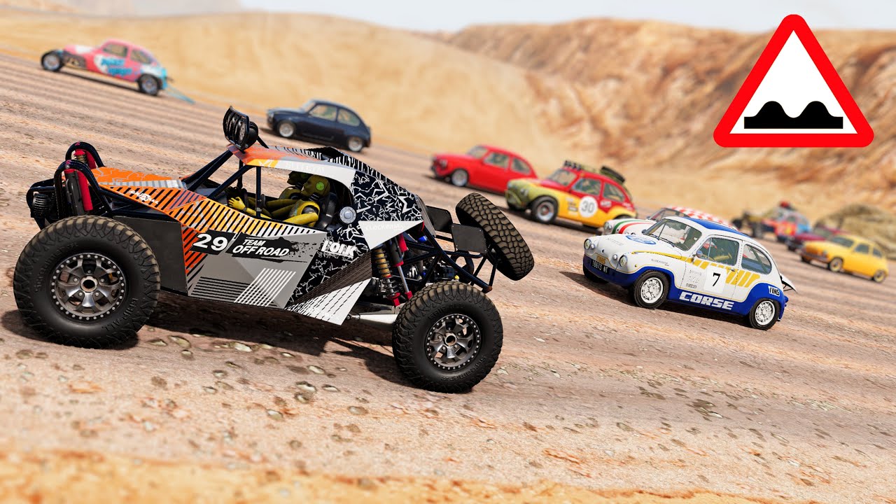 BeamNG Drive - Racing & Crashing On The Long Wavy Desert Road #3