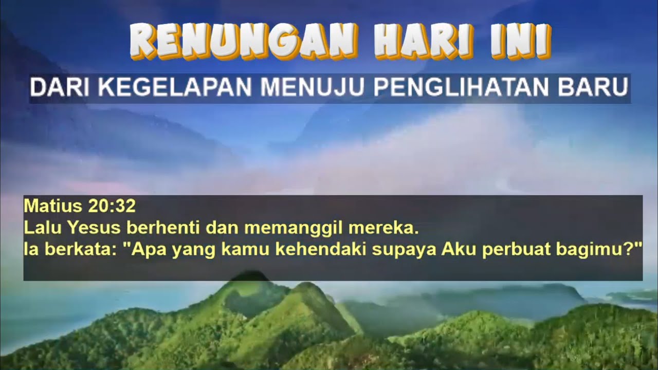 Renungan Hari Ini // 31 Januari 2026