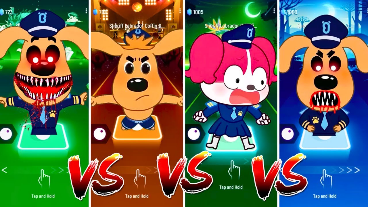 Sheriff Labrador Team 🐾🆚️ Sheriff Labrador Exe Team 👮‍♂️💥 Who Is the Best? 🎯  #tileshop #coffindance