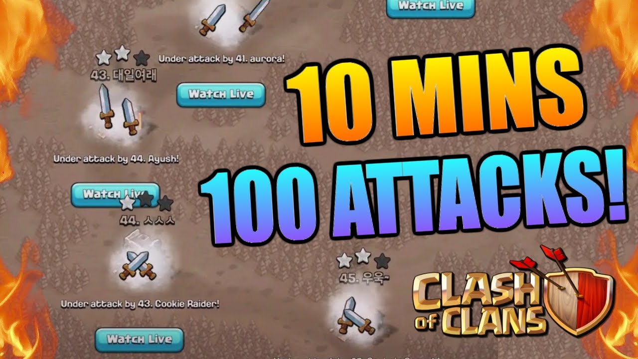 100 ATTACKS IN 10 MINUTES! Can We Win? Clash of Clans Epic Challenge - Amazing CoC Gameplay!!
