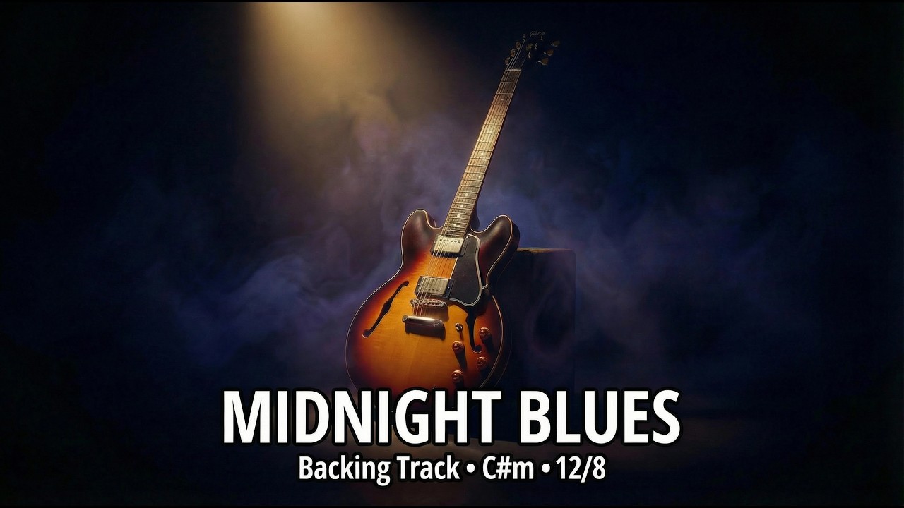 Midnight Blues Backing Track in C#m | 12/8 Slow Blues For Practice
