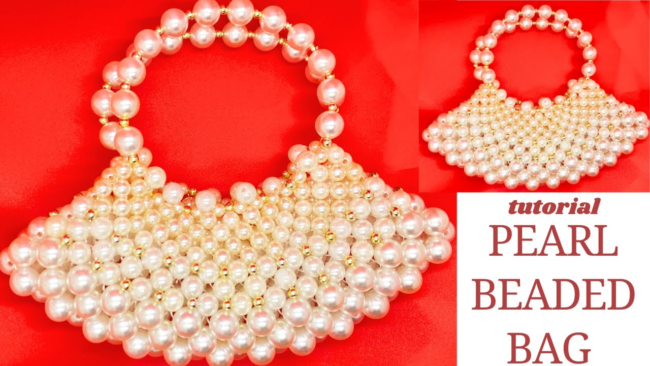 HOW TO MAKE A PEARL BEADED BAG/ HOW TO MAKE A  SIMPLE BEADED BAG/ PEARL BEAD BAG TUTORIAL/SIMPLE DIY