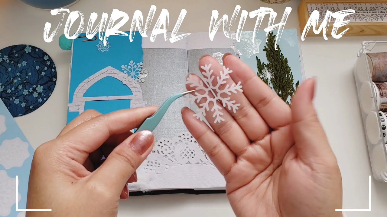 Journal With Me | Winter Season Inspired Spread | ASMR #journal #asmr #journaling #journalwithme