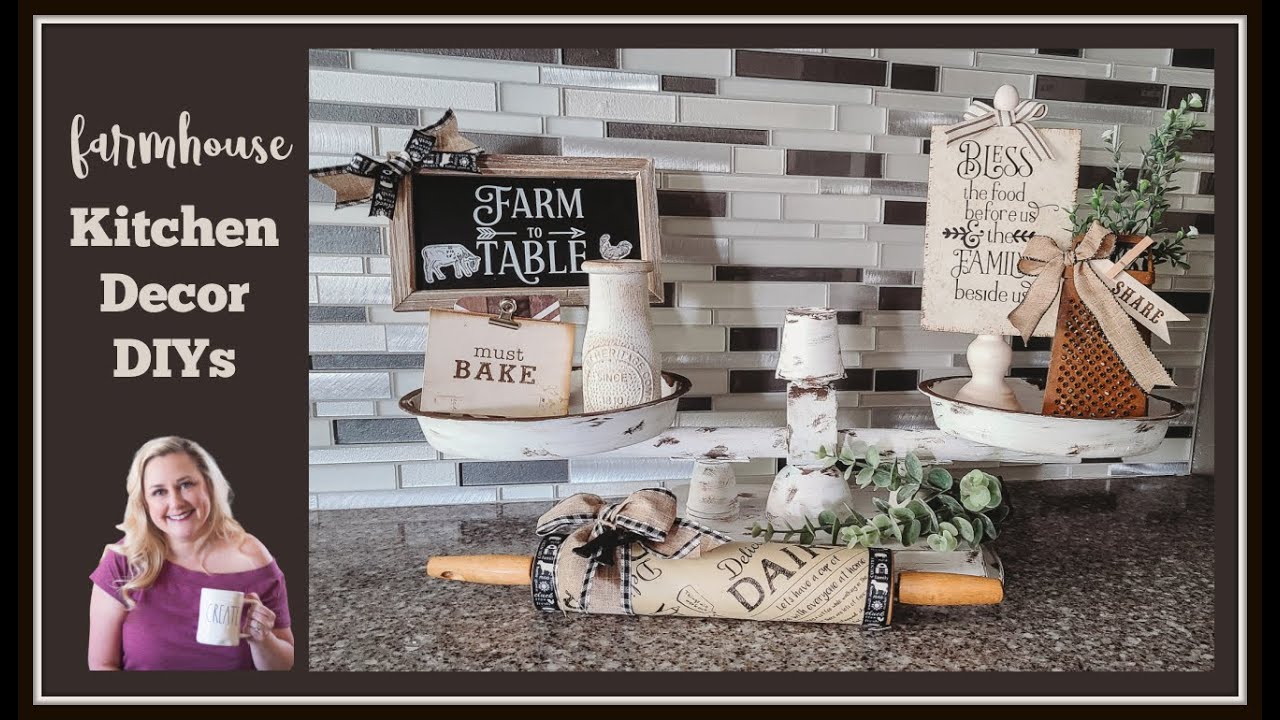 Farmhouse Kitchen Decor DIY | Dollar Tree | Decorate on a Budget