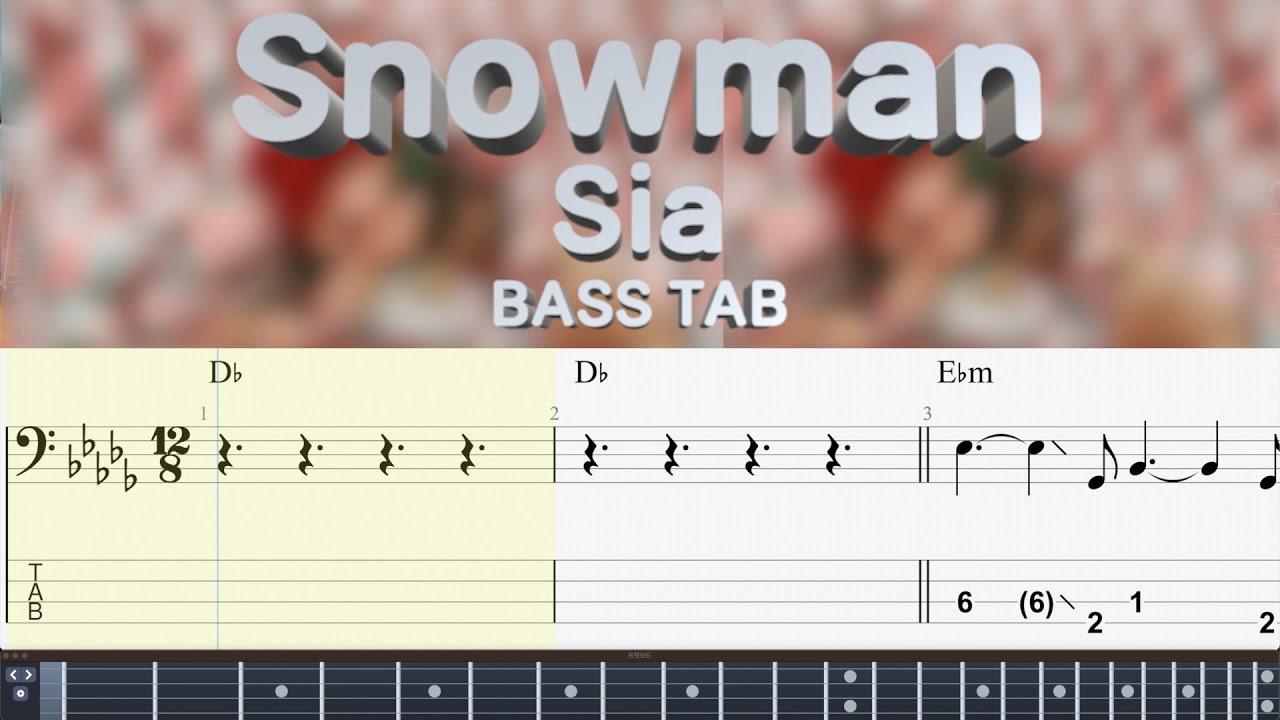 ★★☆☆☆[Sia] Snowman Bass Cover (+BASS TAB)