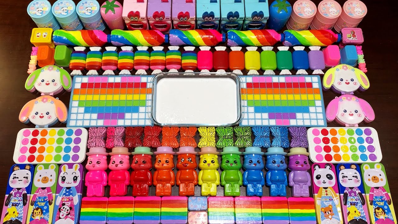 GLITTER AND CLAY AND NAIL POLISH ! Mixing Random Things Into GLOSSY Slime #4831