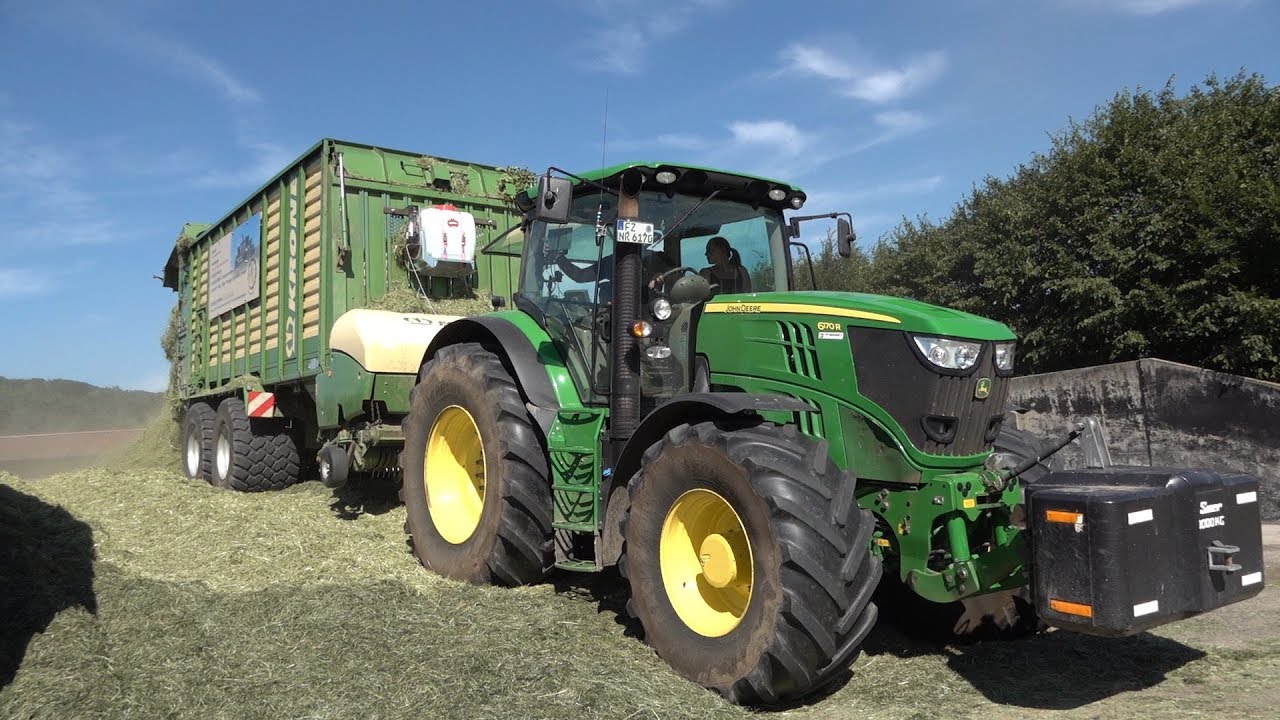 John Deere 6170R mit Krone ZX 450 [Sound]