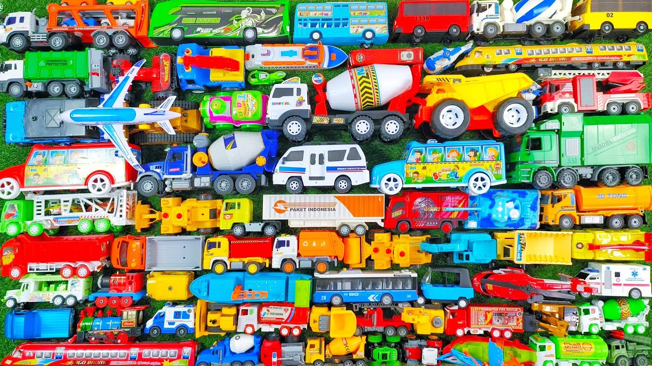 Truk Molen Besar, Ambulans, Mobil Balap, School Bus, Beko, Excavator, Truk Pasir, Mobil Polisi, Tayo