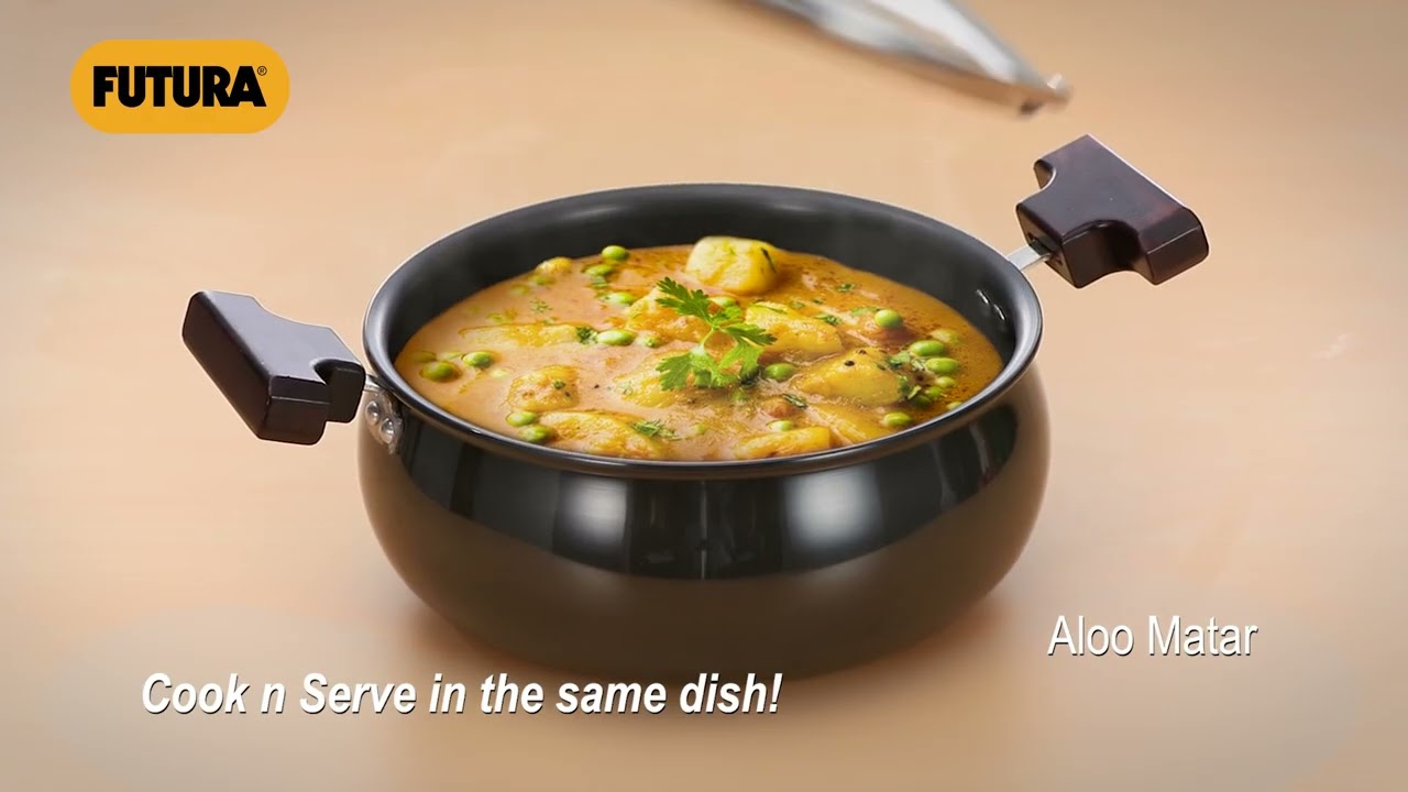 Hawkins Futura Hard Anodised Induction 4 Litre and 5 Litre Cook n Serve Handi with Glass Lid