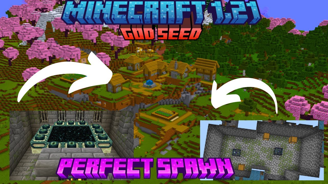 🔥[God Seed]for 1.21 bedrock edition | Full eye end portal at spawn