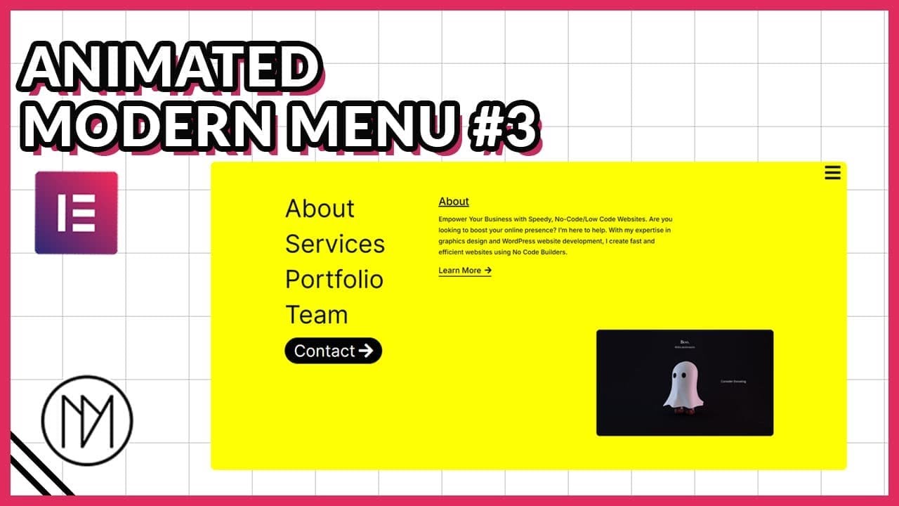 Animated Modern Menu #3 - Elementor & GSAP Tutorial (Template Available)