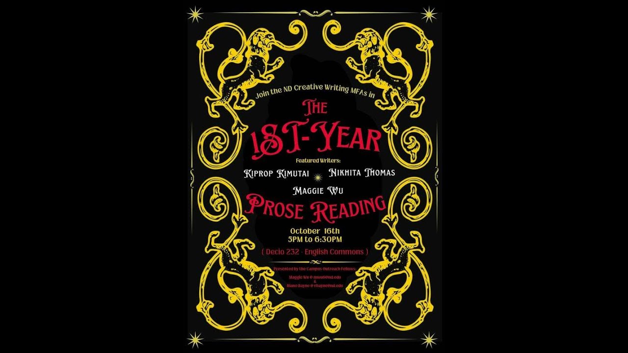 2025 First-Year MFA Prose Reading ft. Kiprop Kimutai, Nikhita Thomas, and Maggie Wu